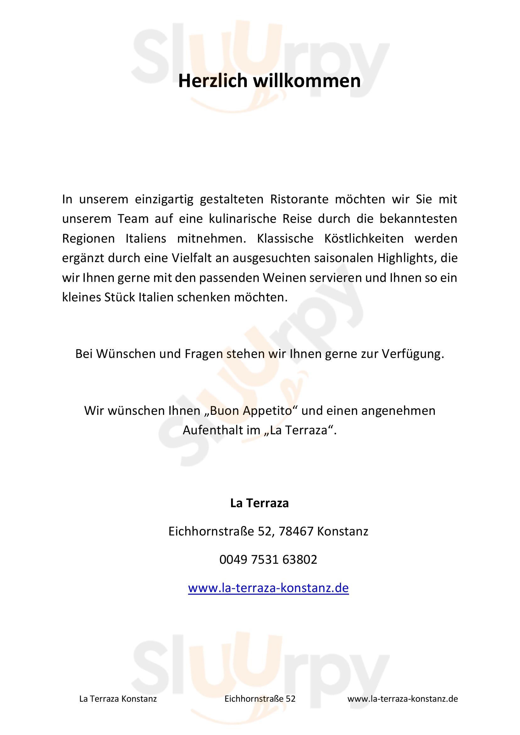 Main Menu - La Terraza Konstanz