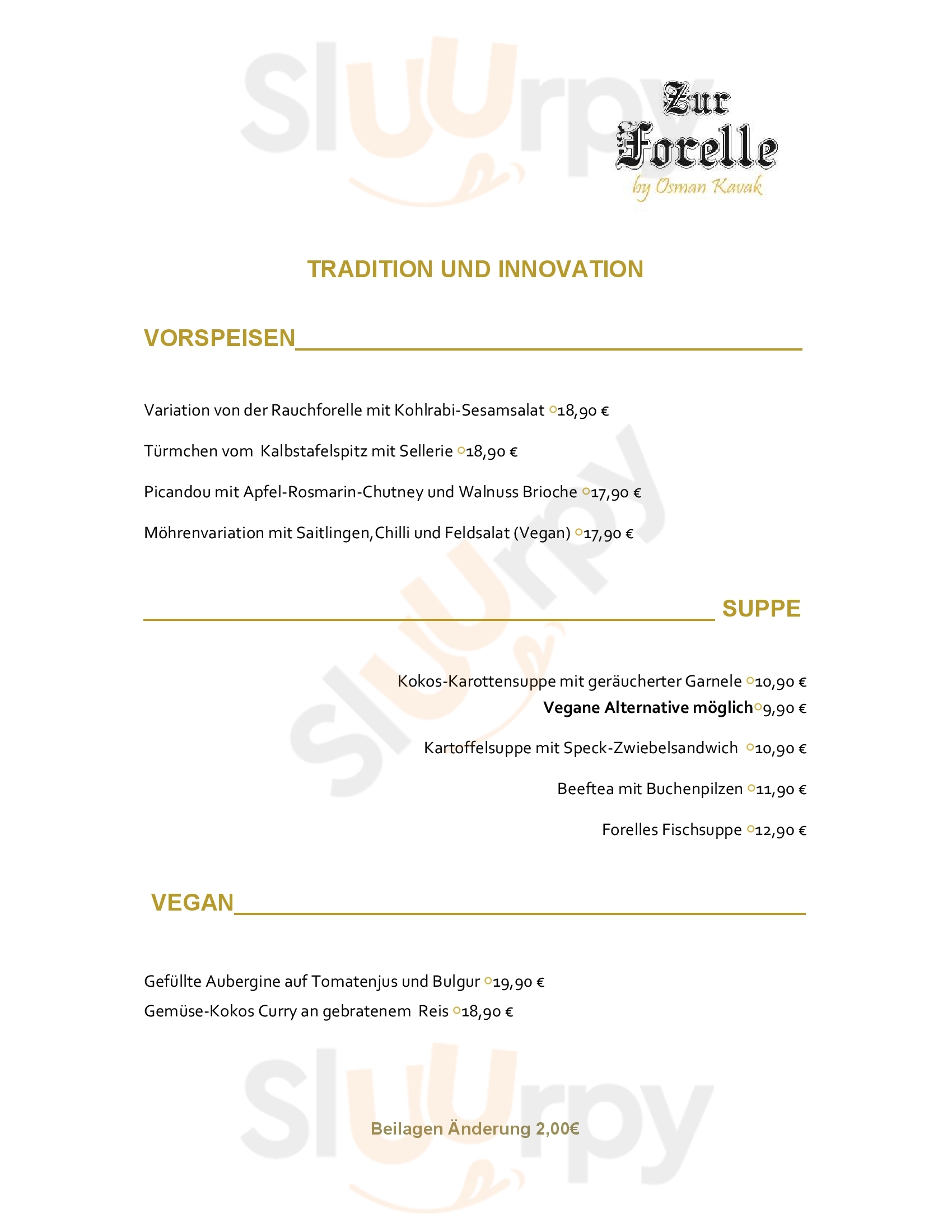 Main Menu - Zur Forelle By Osman Kavak