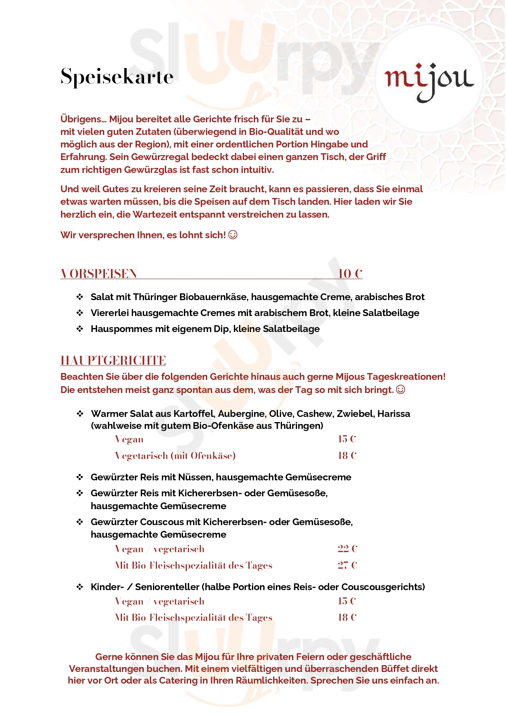 Restaurant Mijou Erfurt Menu - 1