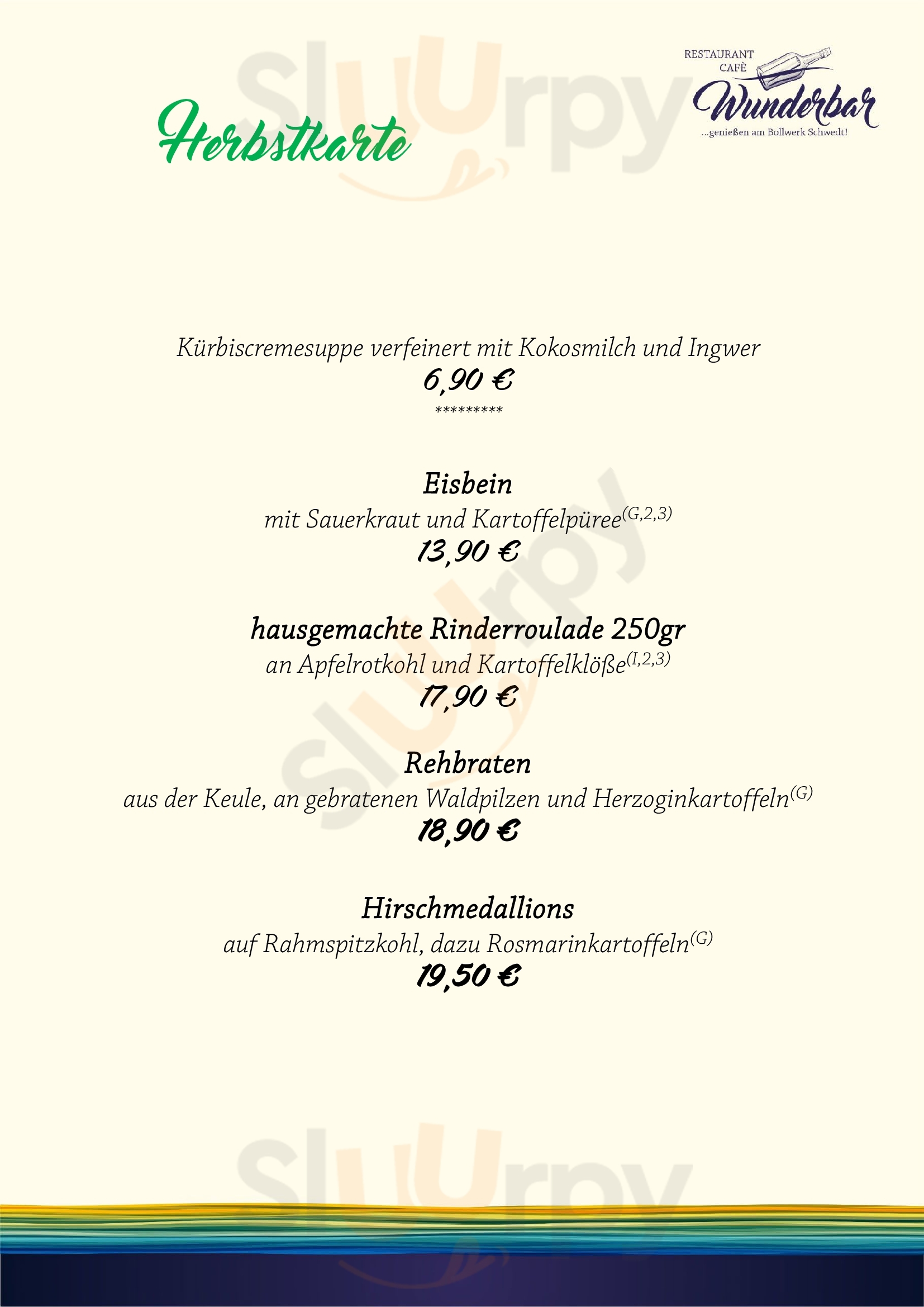 Main Menu - Wunderbar Inh. Frank Schwabe