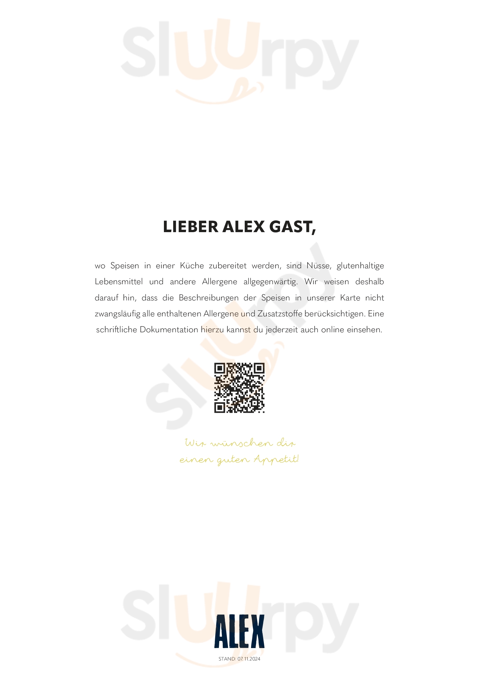 Alex Dresden Frauenkirche Dresden Menu - 1