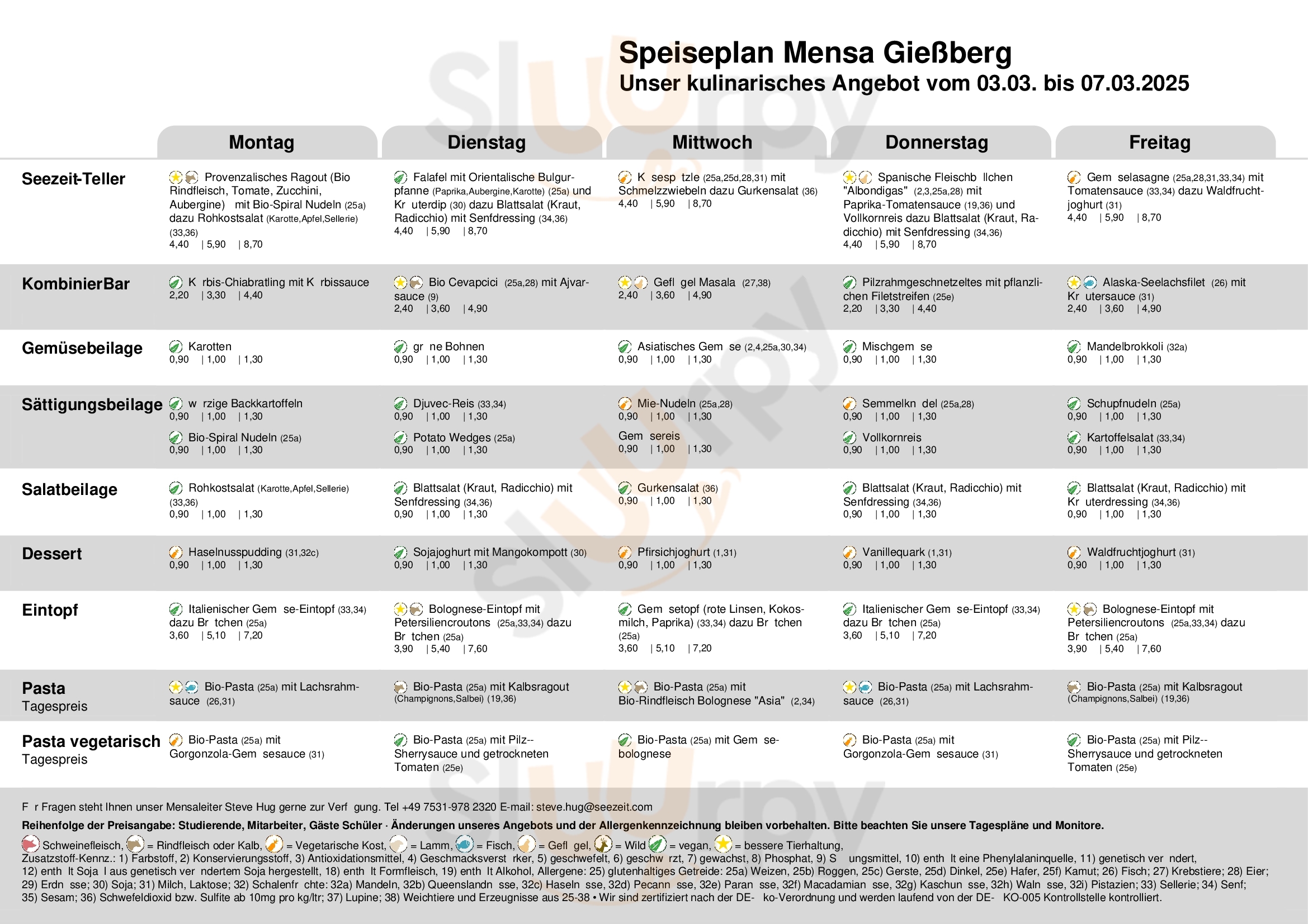 Main Menu - Strandbar Konstanz