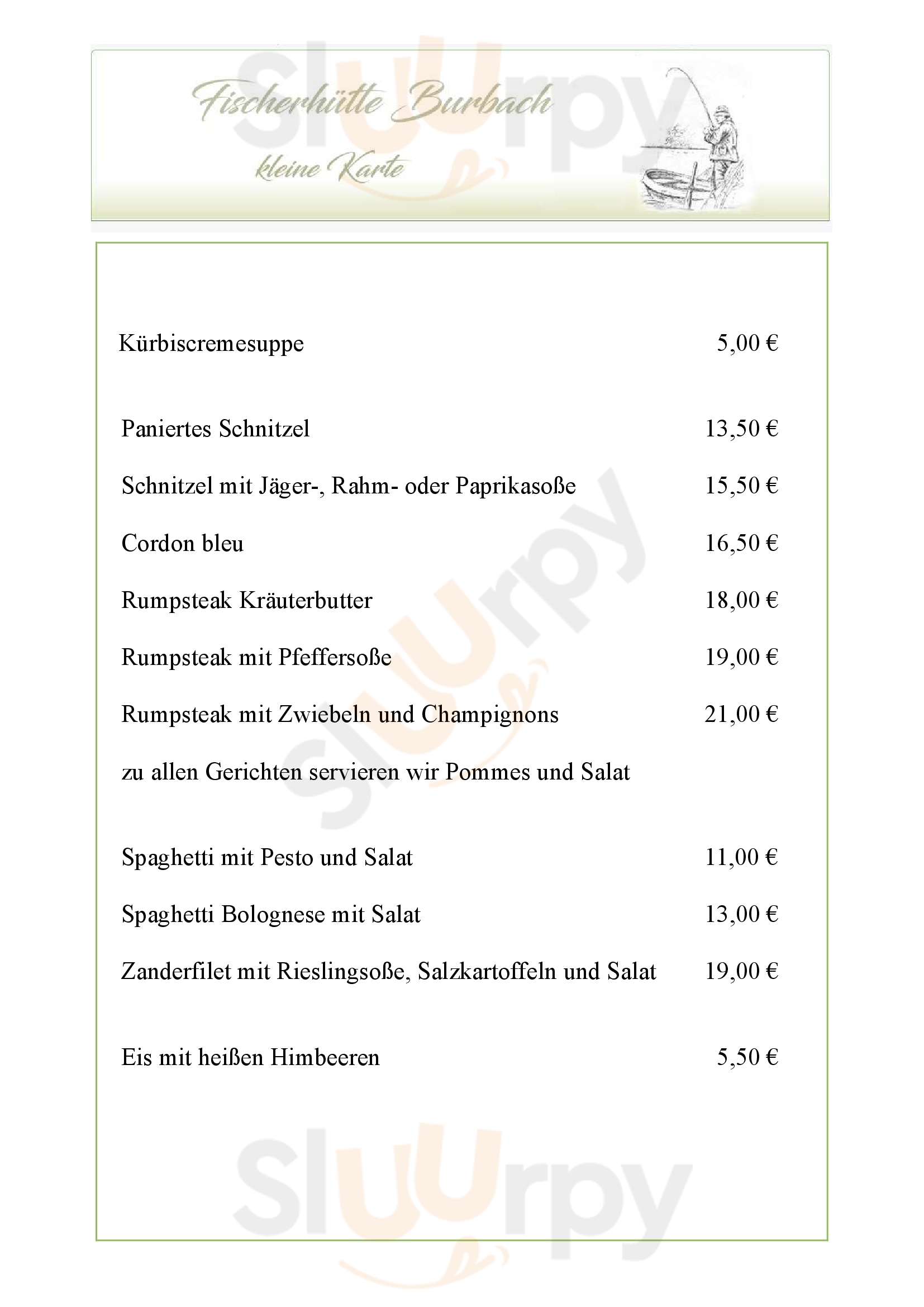 Main Menu - Restaurant Fischerhütte