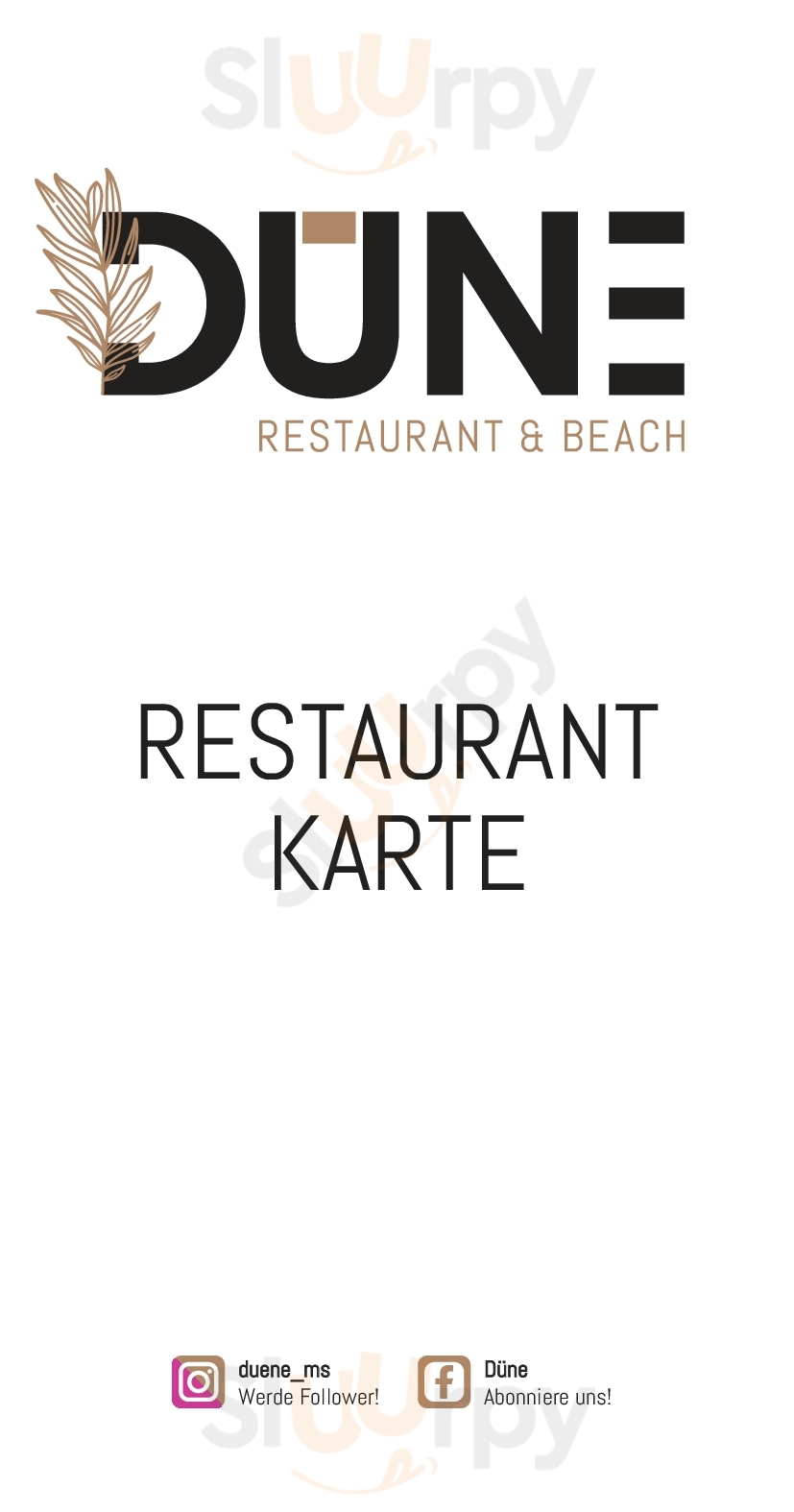 Main Menu - Dune - Restaurant & Beach