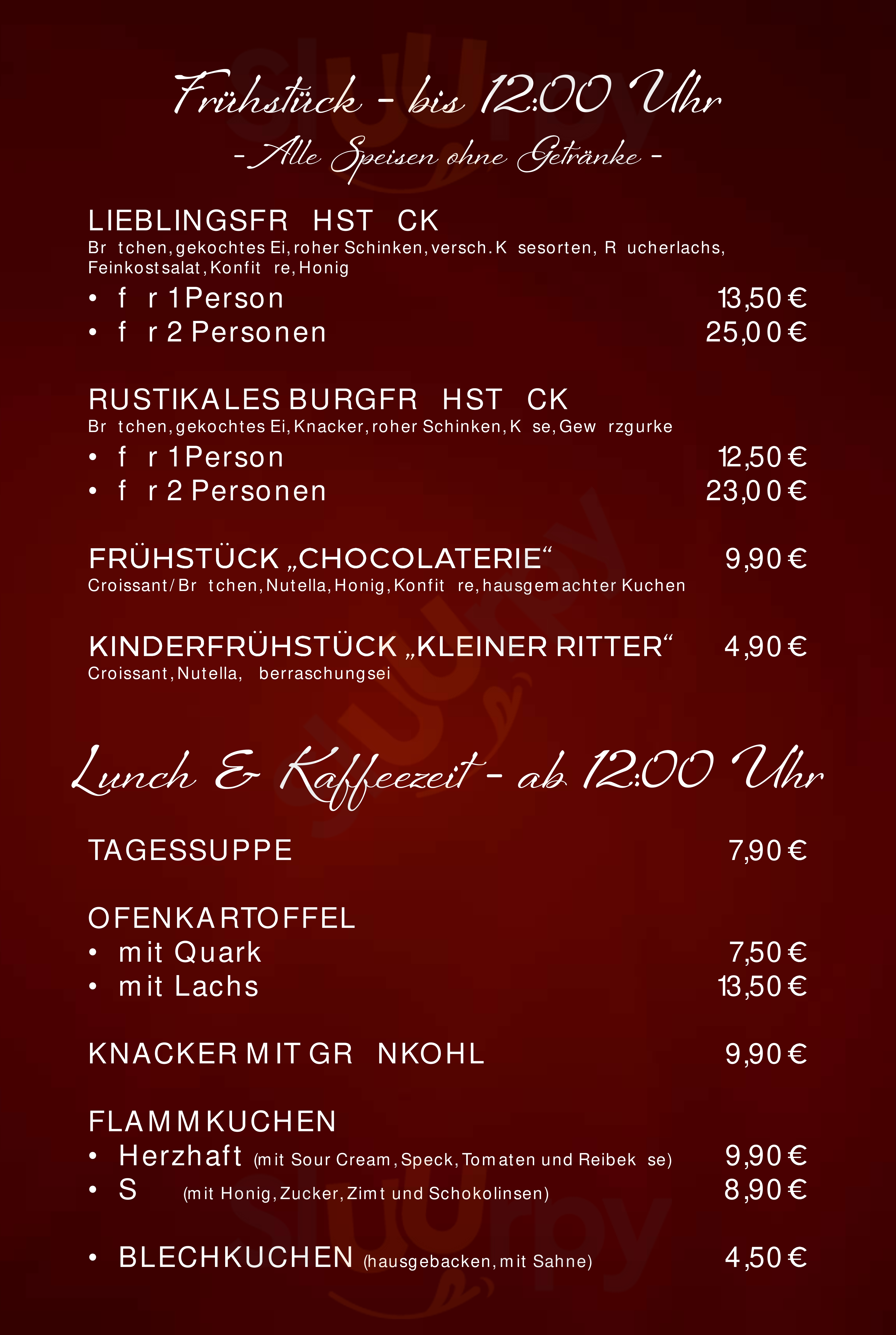 Burgwirtschaft Belzig Menu - 1