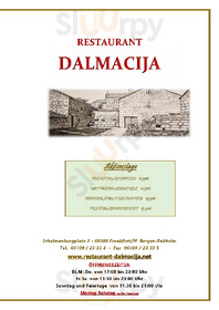 Restaurant Dalmacija menu