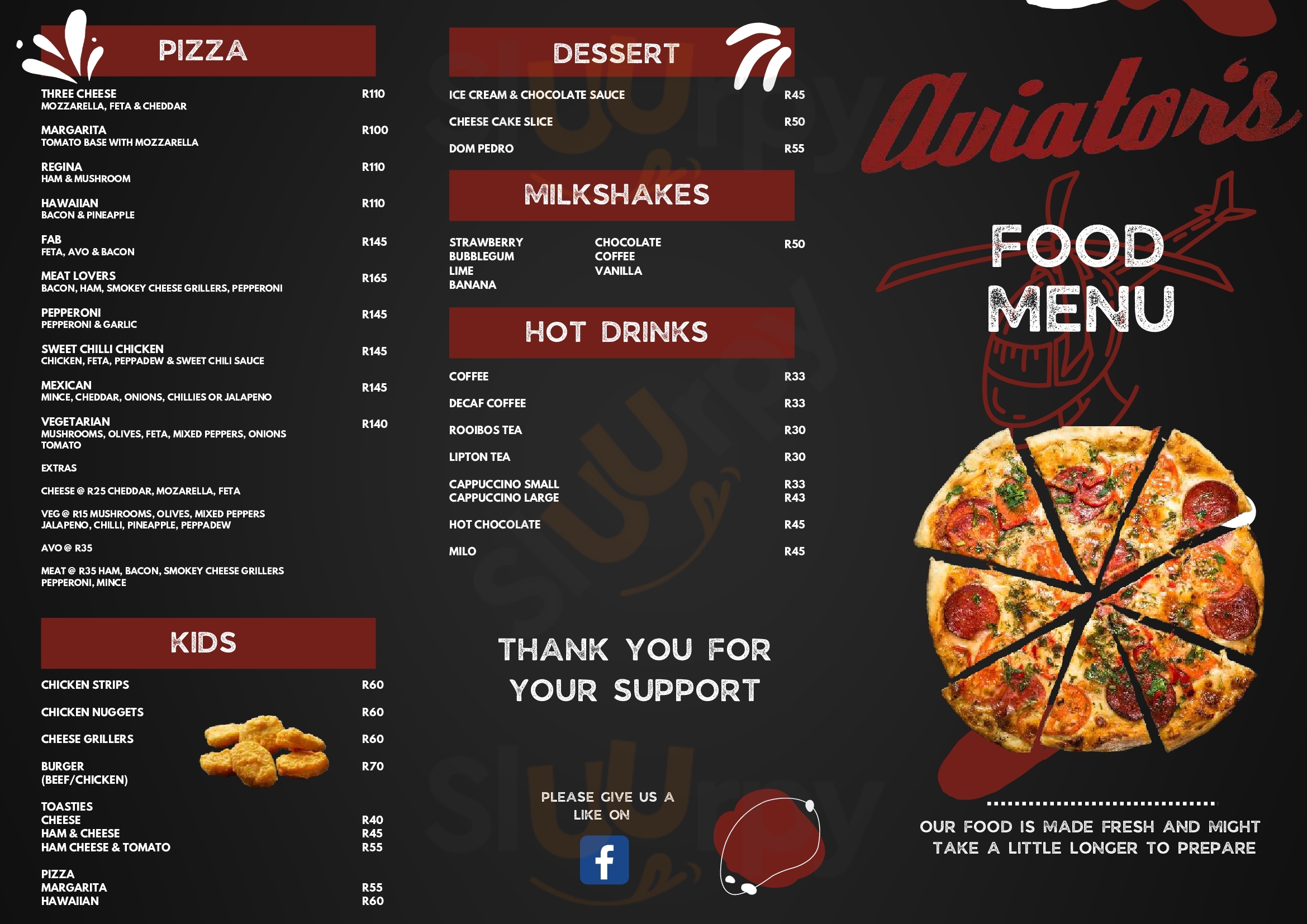Aviators Brewing Co Harties Hartbeespoort Menu - 1