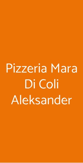 Pizzeria Mara Di Coli Aleksander, Gallarate