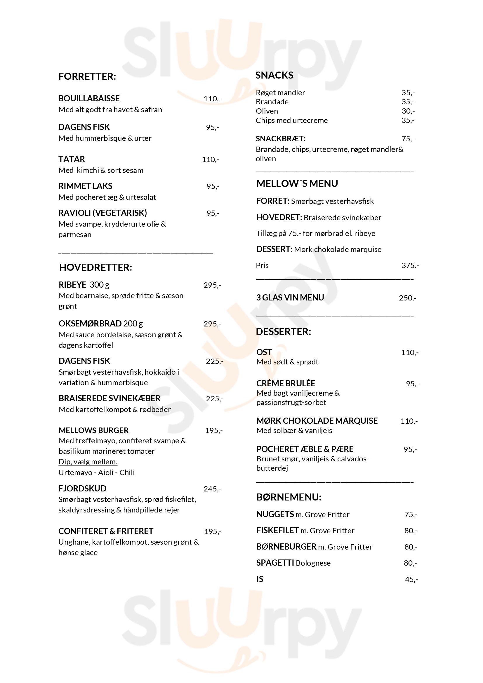 Restaurant Mellow Lemvig Menu - 1
