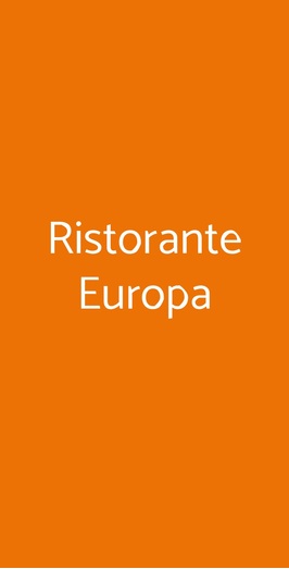 Ristorante Europa, Saronno