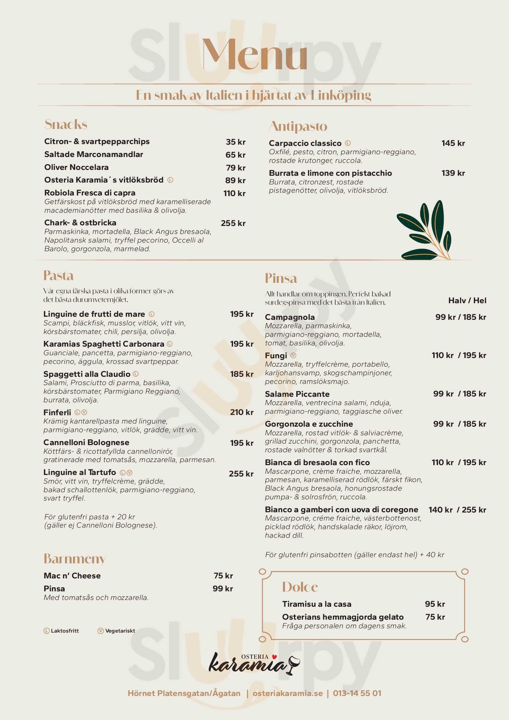 Osteria Karamia Linköping Menu - 1
