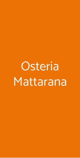 Osteria Mattarana, Verona