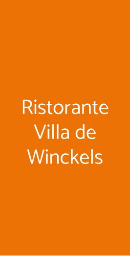 Ristorante Villa De Winckels, Tregnago