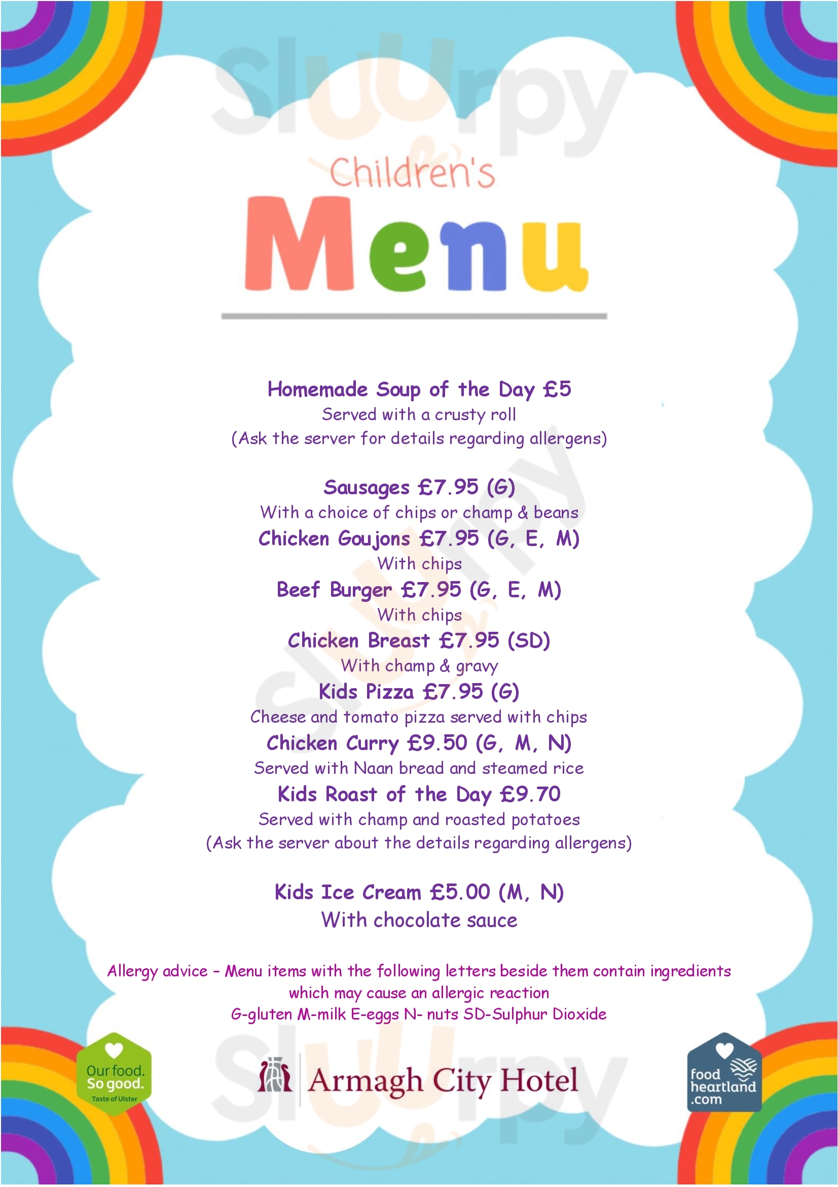 The Callan Bar Armagh Menu - 1