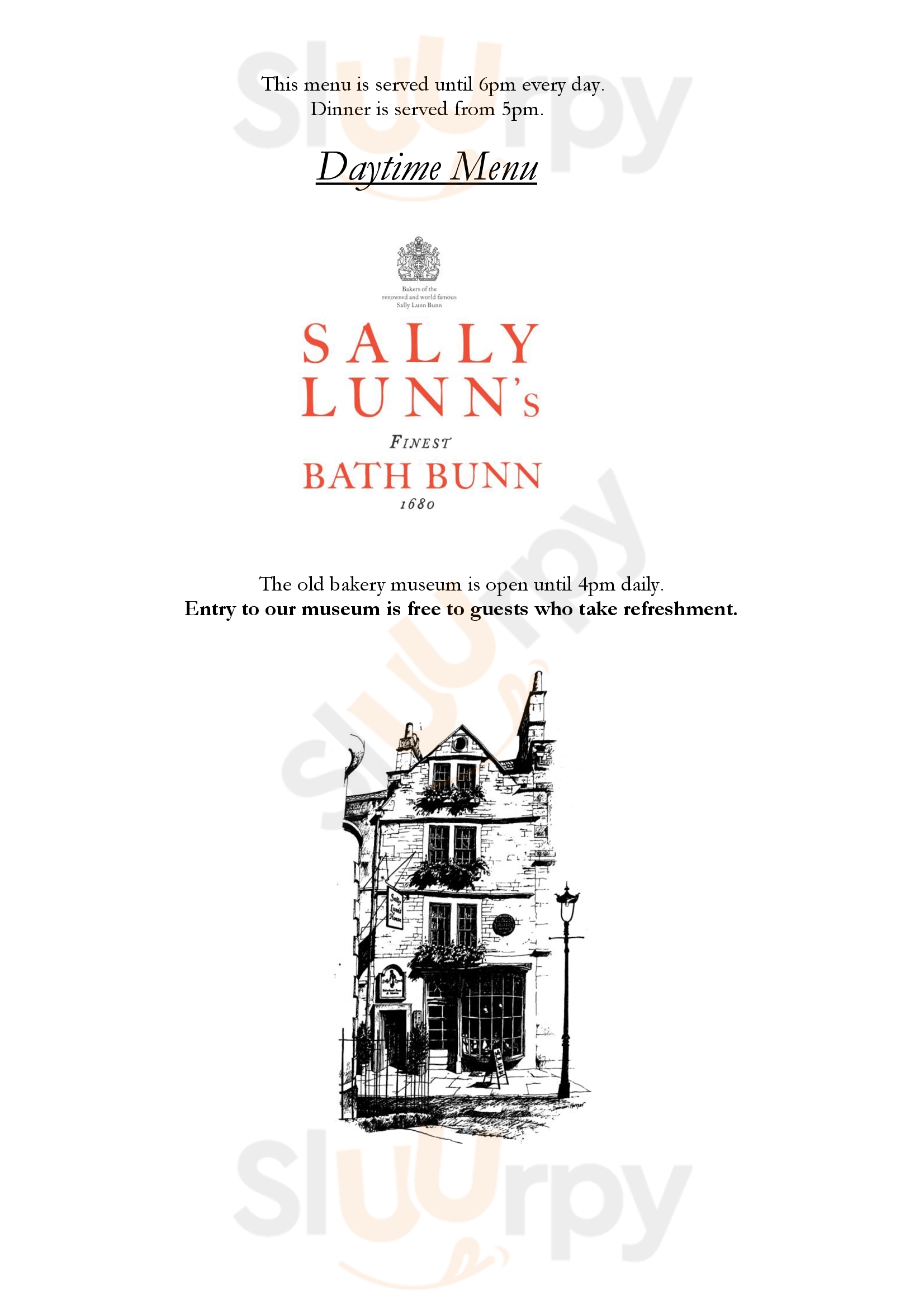 Main Menu - Sally Lunn's Eating House