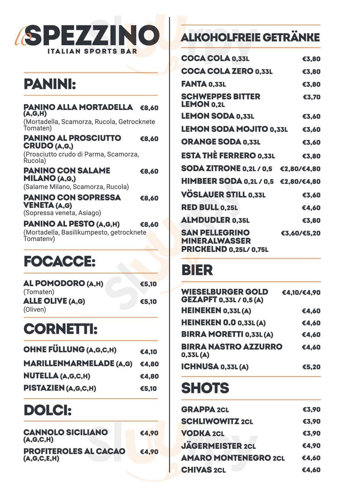 Lo Spezzino | Italian Sports Bar Wien Menu - 1