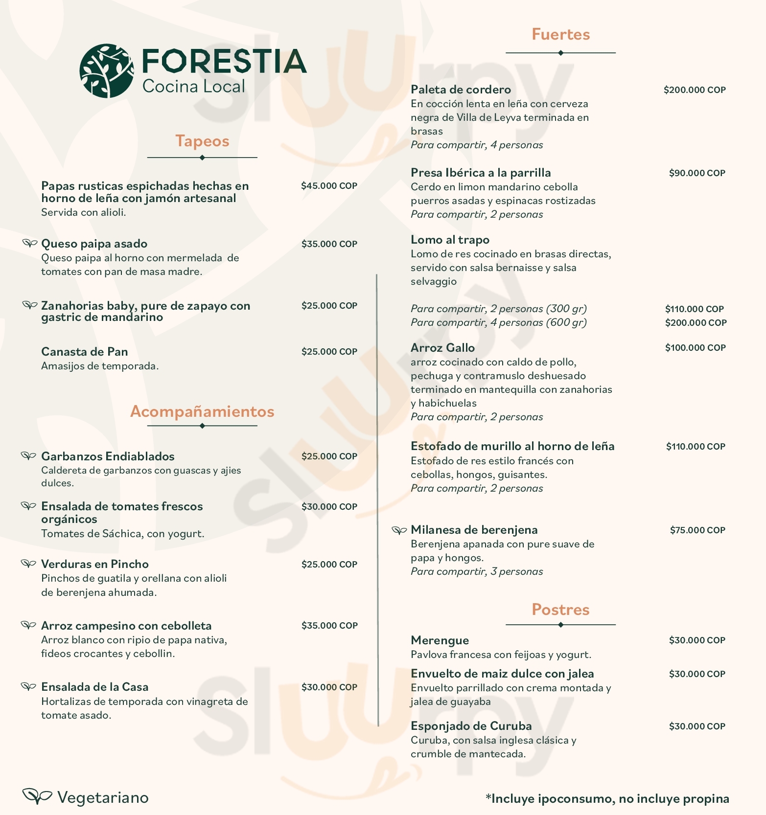 Forestia Cocina Local Ráquira Menu - 1