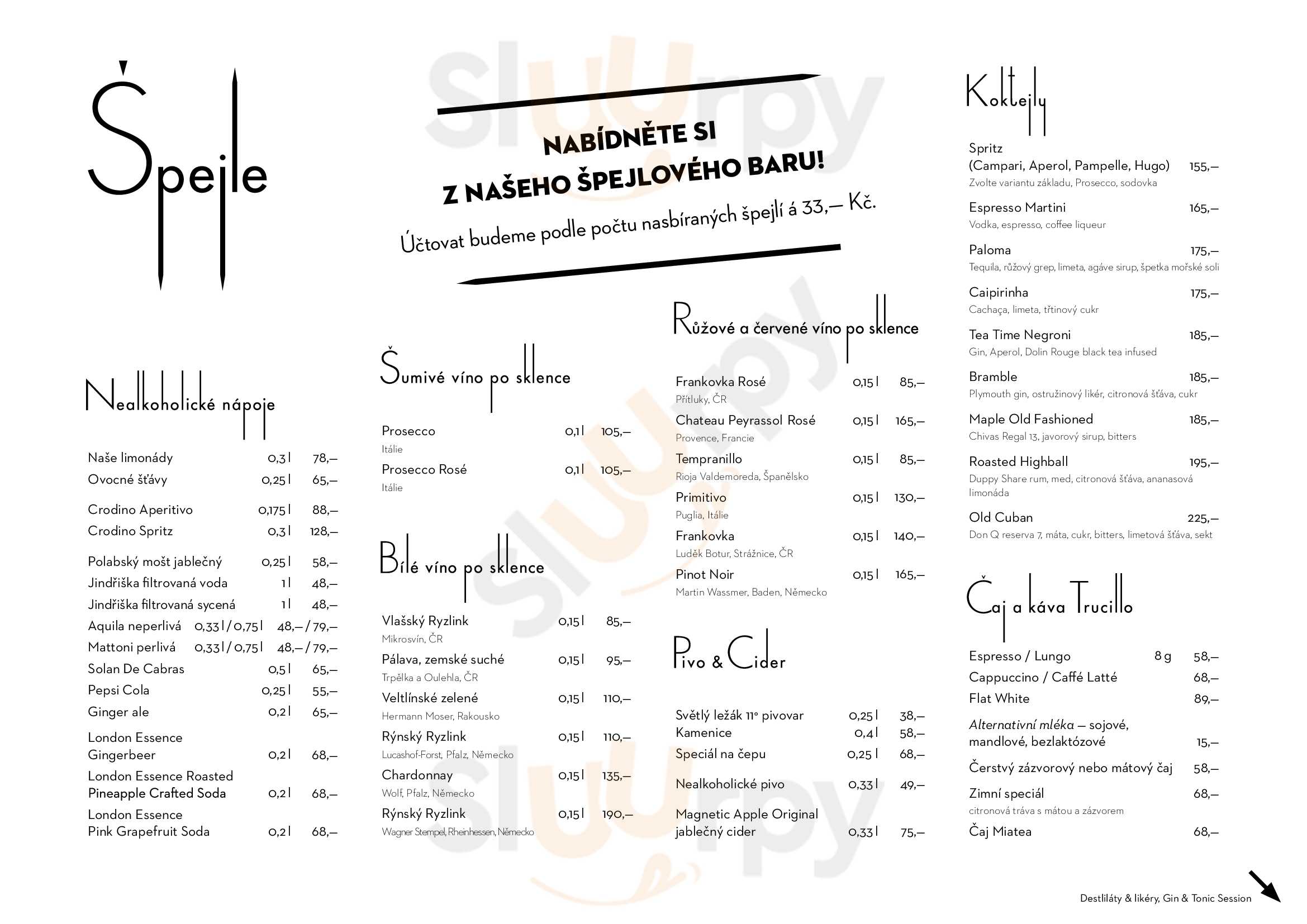 Špejle Jungmannova Praha Menu - 1