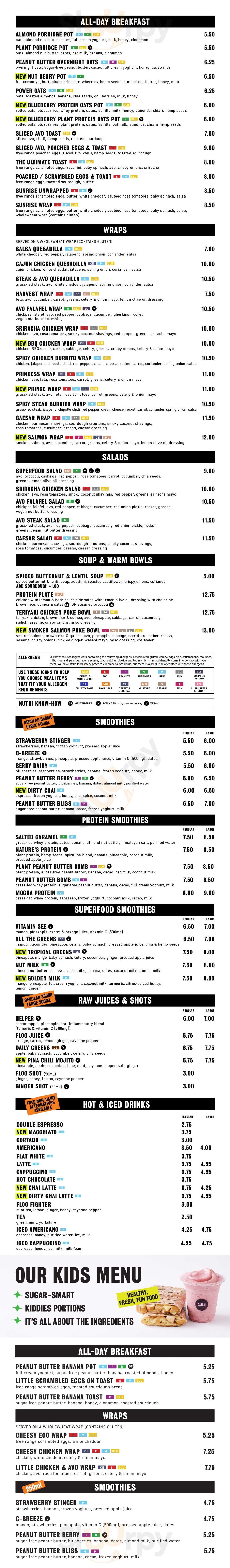 Main Menu - Kauai Virgin Active Nottingham