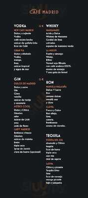 Café Madrid menu