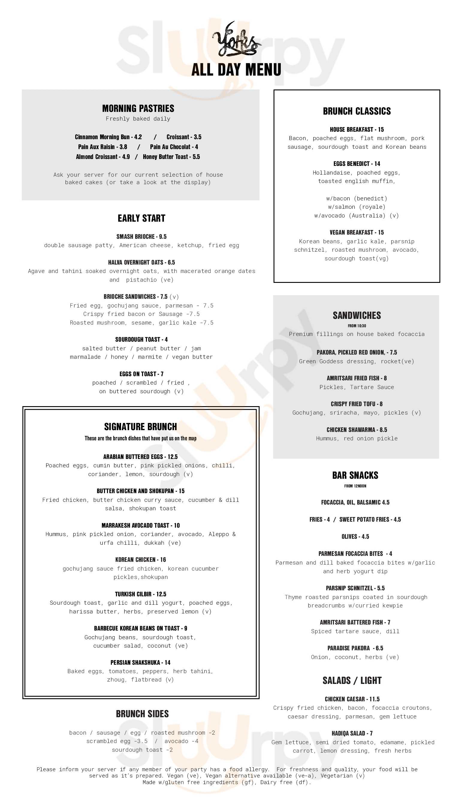 Main Menu - Yorks Paradise