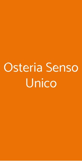 Osteria Senso Unico, Porretta Terme