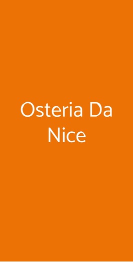 Ristorante Osteria Da Nice, Forni di Sopra