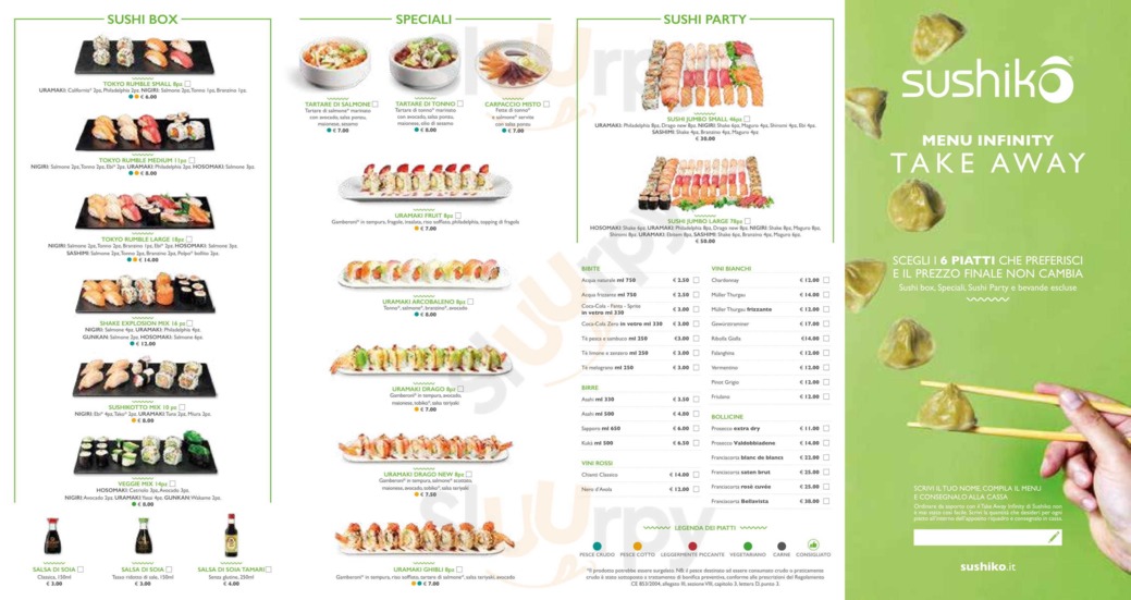 Menu take away