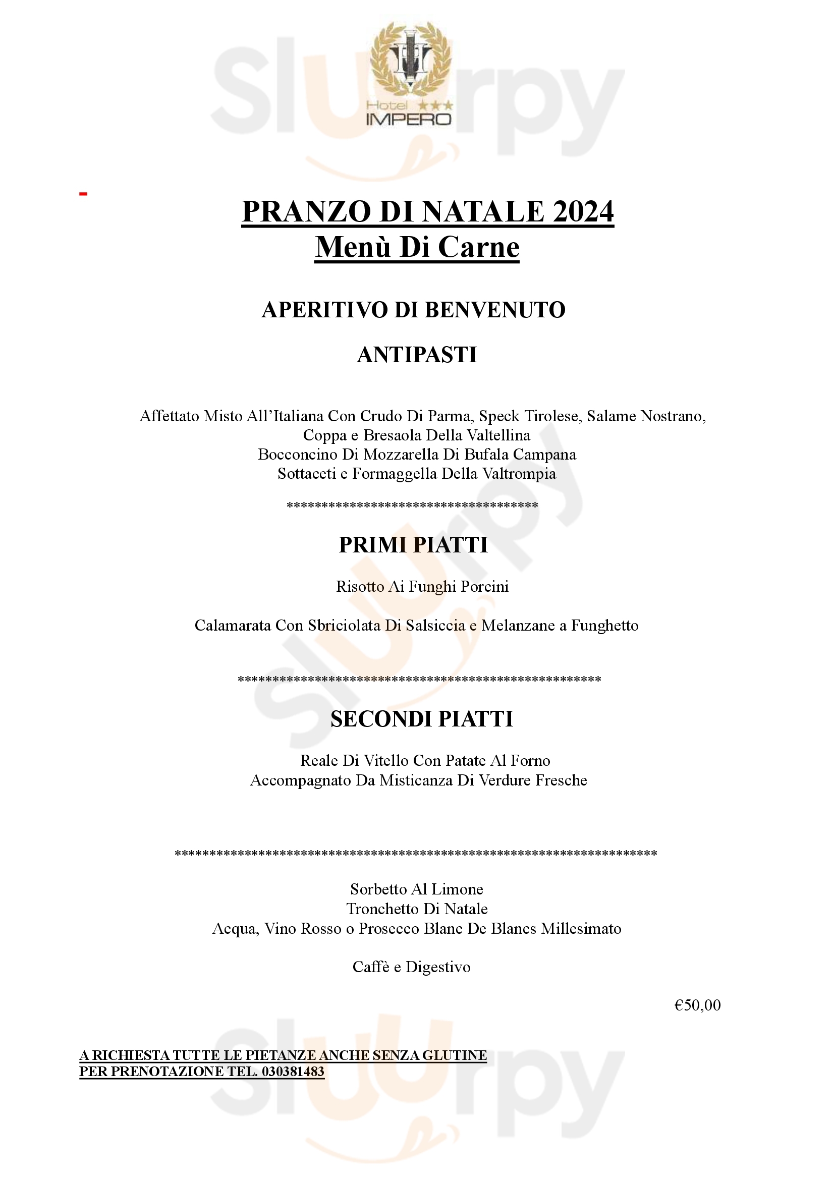 Hotel Impero Brescia Menu - 1