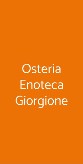 Osteria Enoteca Giorgione, Venezia