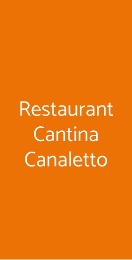 Ristorante Cantina Canaletto, Venezia