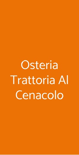 Osteria Trattoria Al Cenacolo, Cesenatico