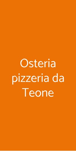 Osteria Pizzeria Da Teone, Cesenatico