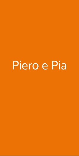 Ristorante Piero E Pia, Milano