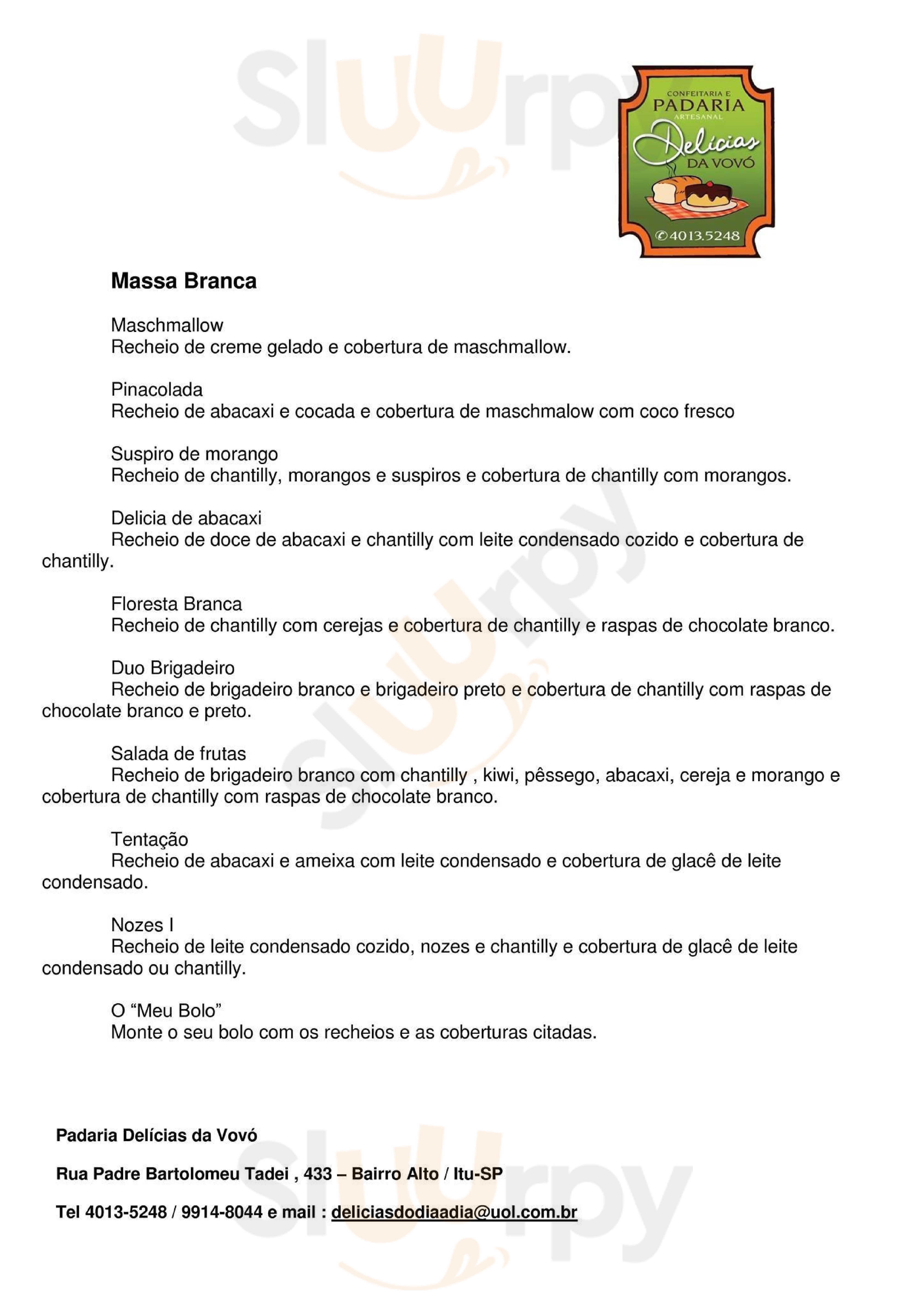 Delícias Da Vovó Itu Menu - 1