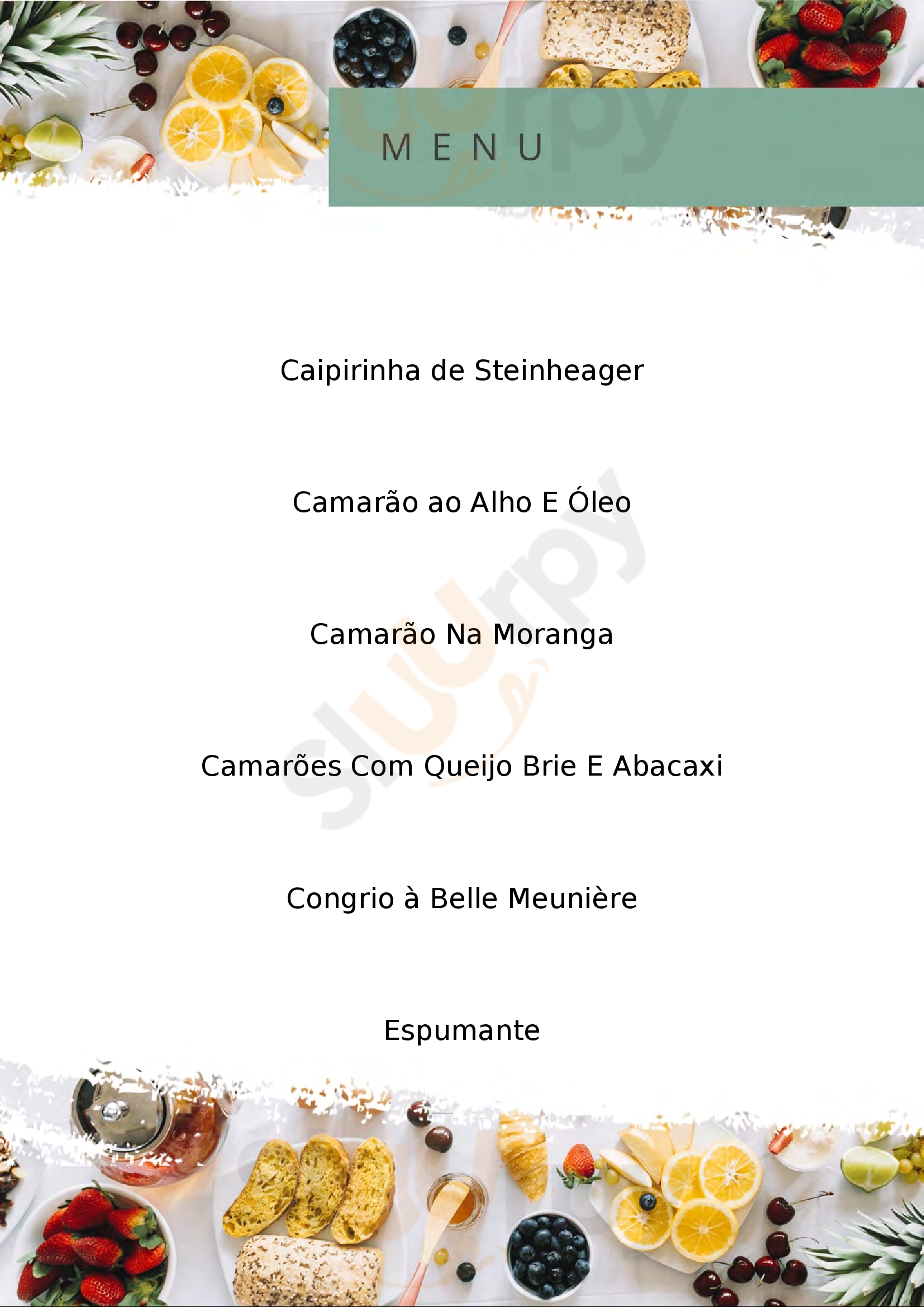 Canto Do Mar Ingleses Florianópolis Menu - 1