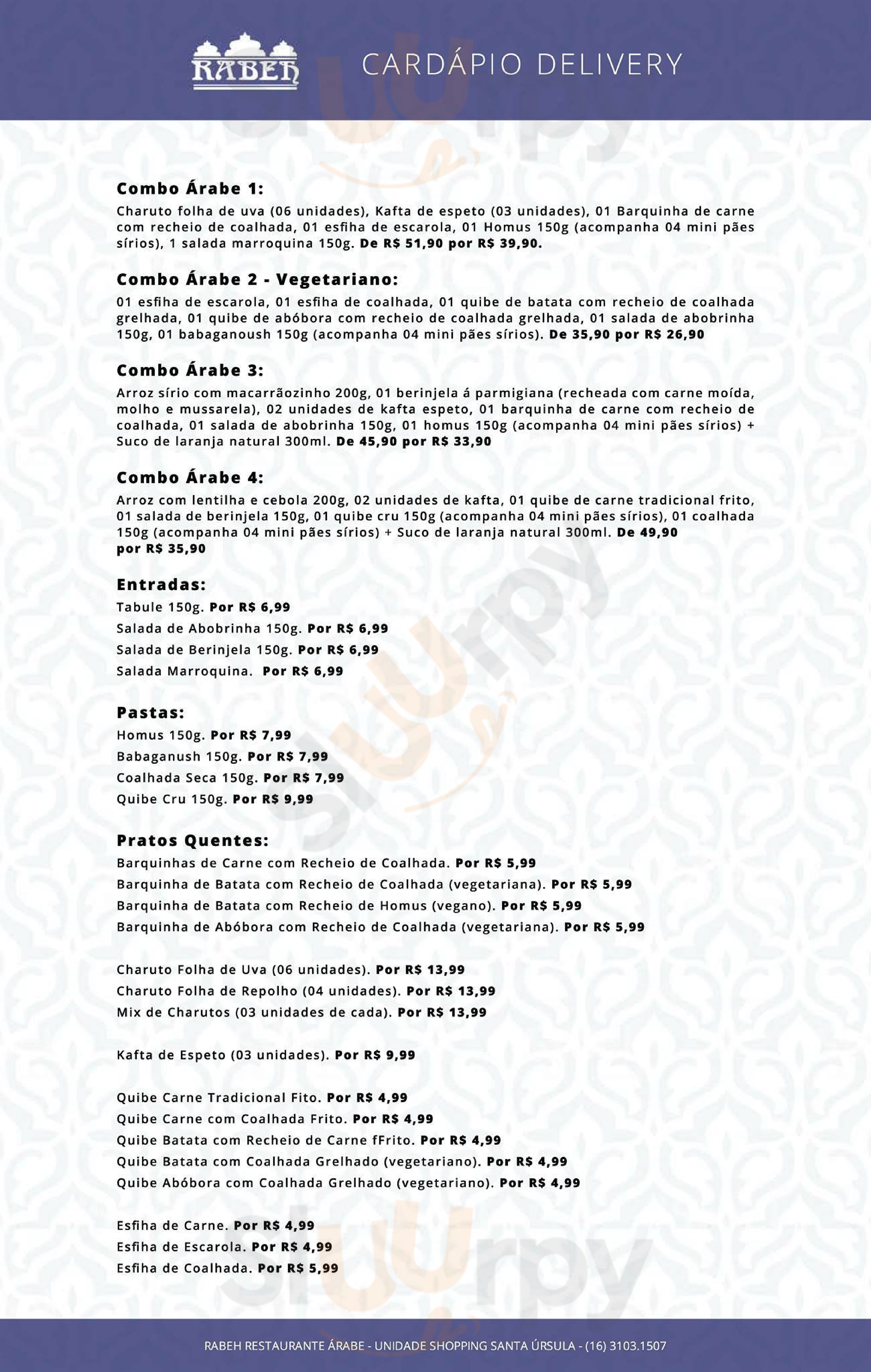 Rabeh Restaurante Arabe Ribeirão Preto Menu - 1