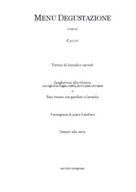 Menu degustazione