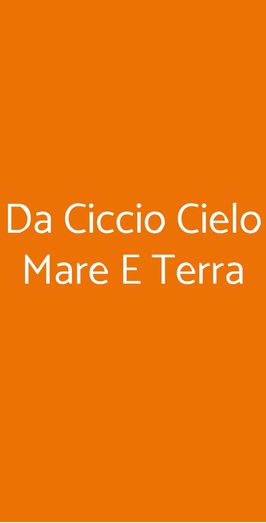 Da Ciccio Cielo Mare E Terra, Amalfi