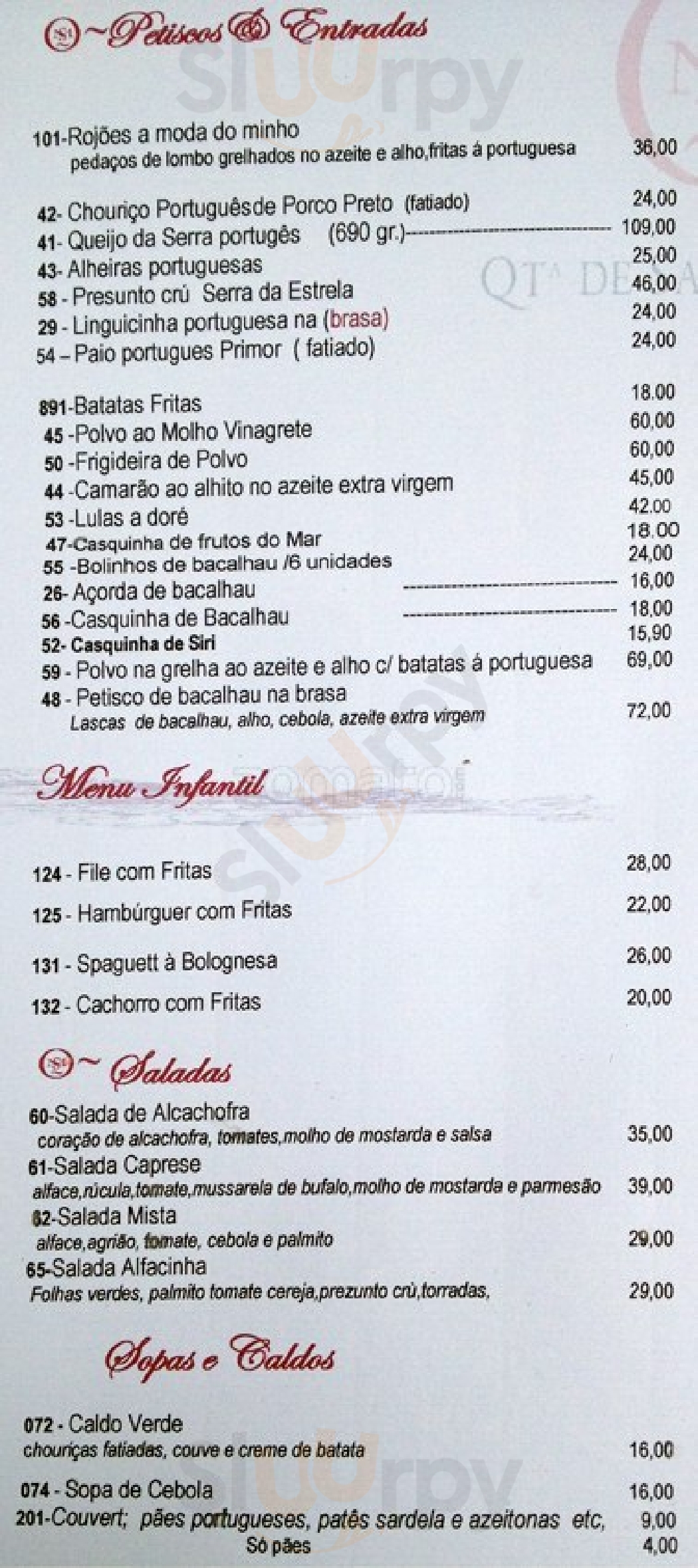 Quinta Santa Maria São Paulo Menu - 1