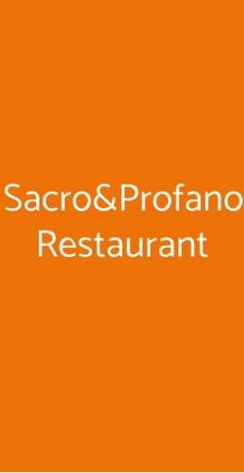 Sacro&profano Restaurant, Sorrento