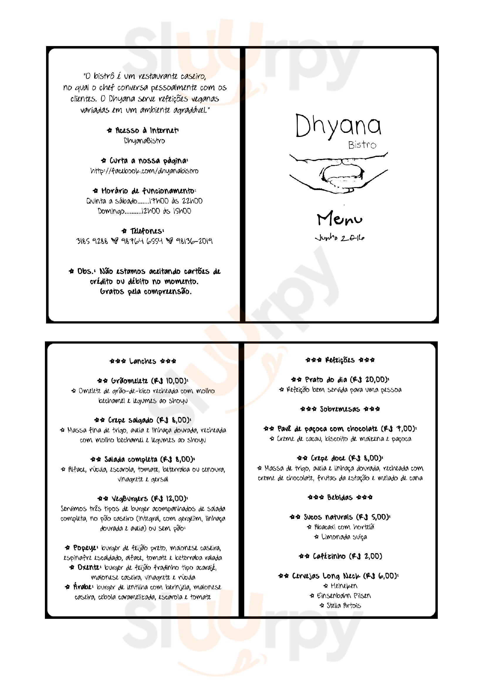 Dhyana Bistro João Pessoa Menu - 1