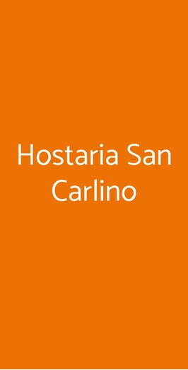 Hostaria San Carlino, Bologna