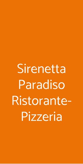 Sirenetta Paradiso Ristorante-pizzeria, Marina Romea