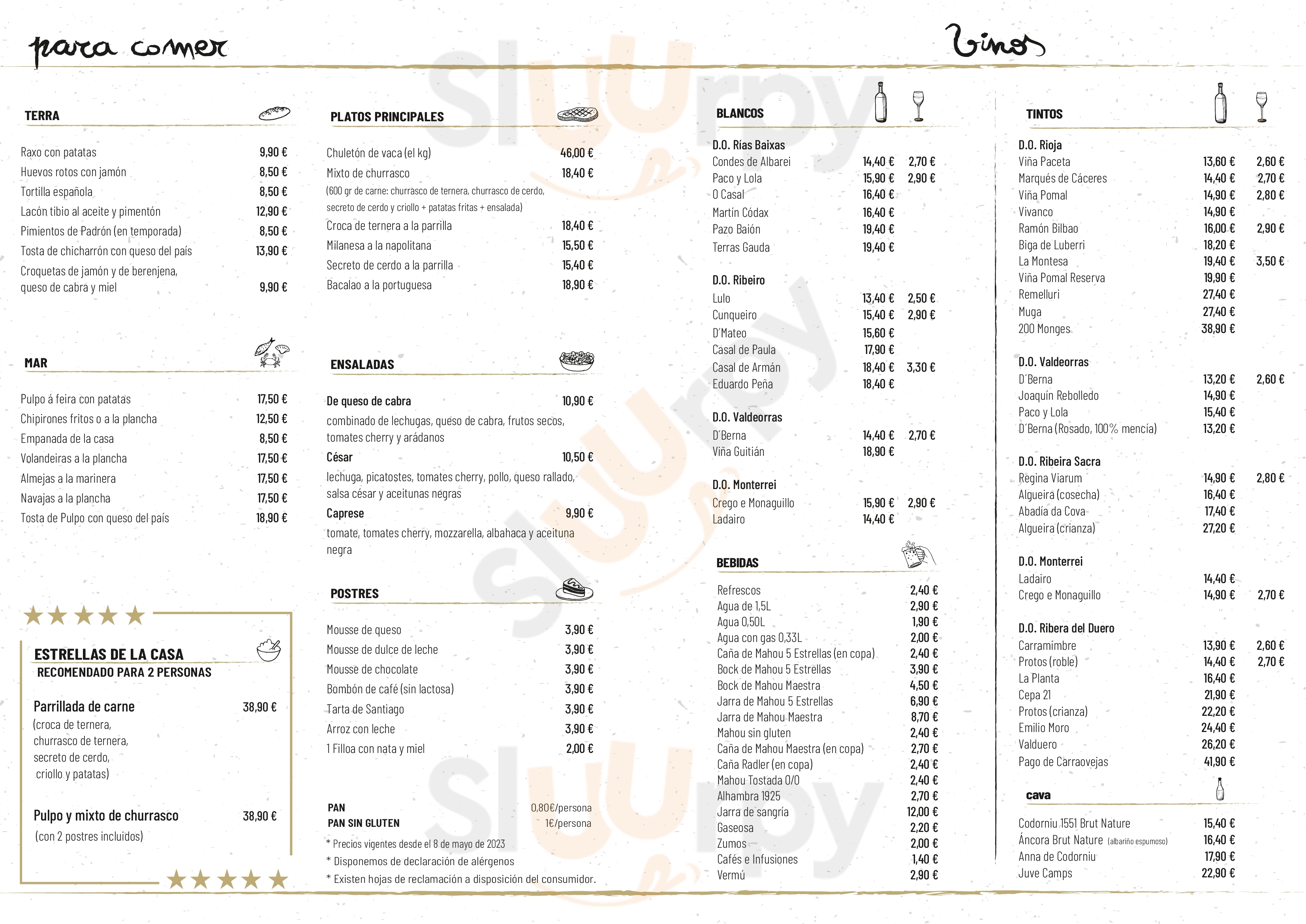 Main Menu - Padaria Pao Da Casa