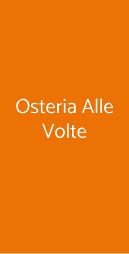 Osteria Alle Volte, Udine