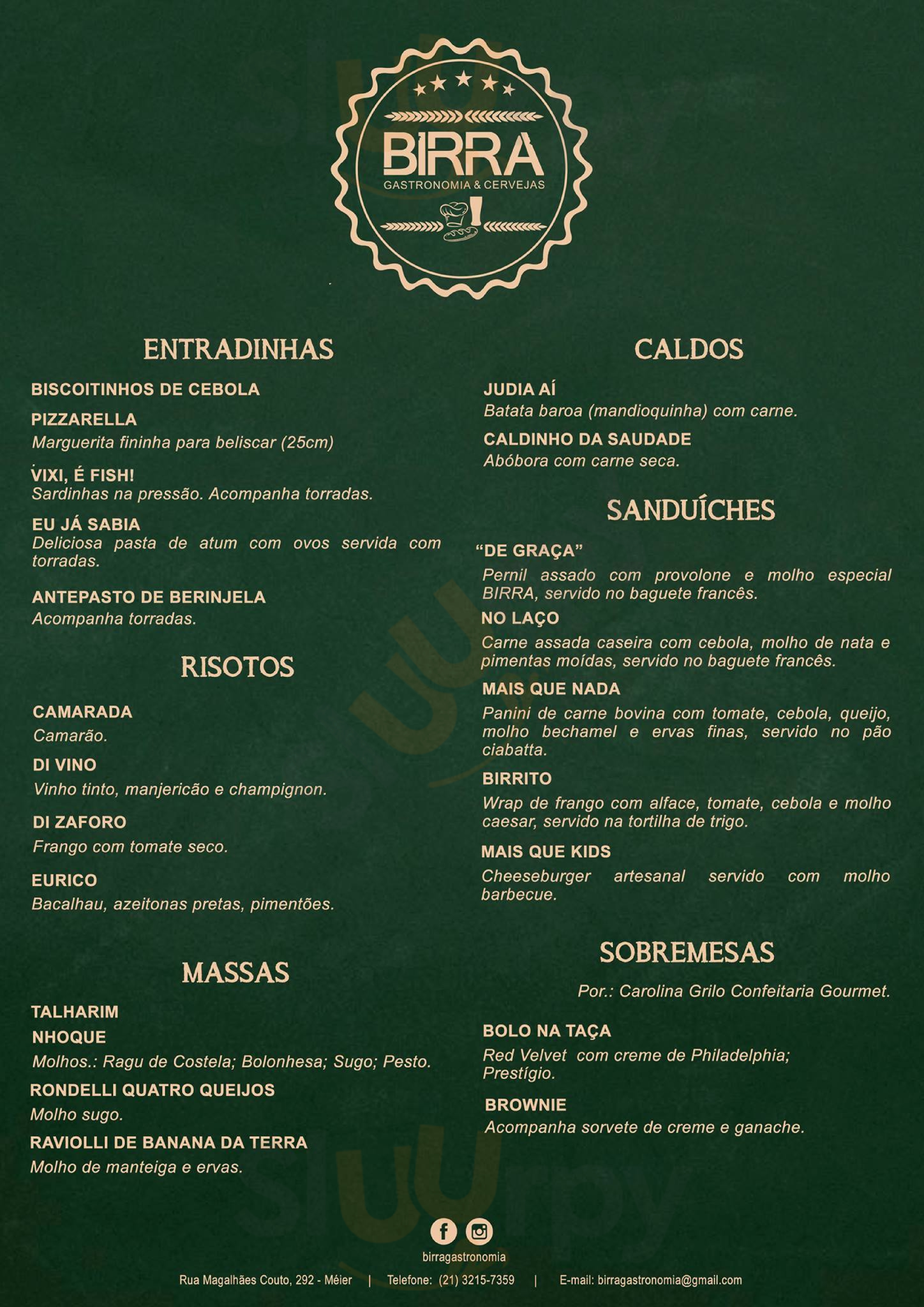 Birra Gastronomia Rio de Janeiro Menu - 1