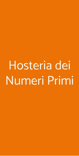 Hosteria Dei Numeri Primi, Roma