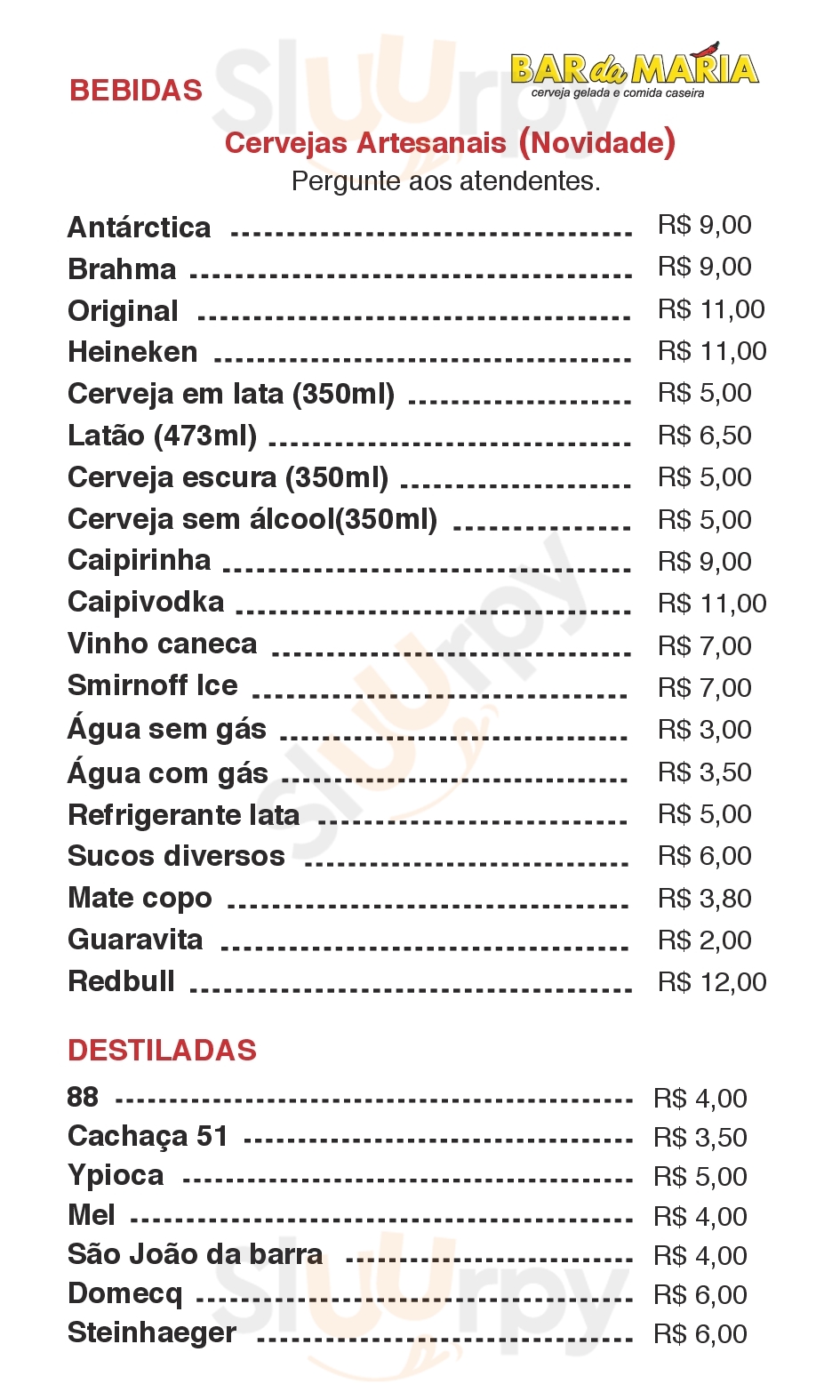 Bar Da Maria Rio de Janeiro Menu - 1