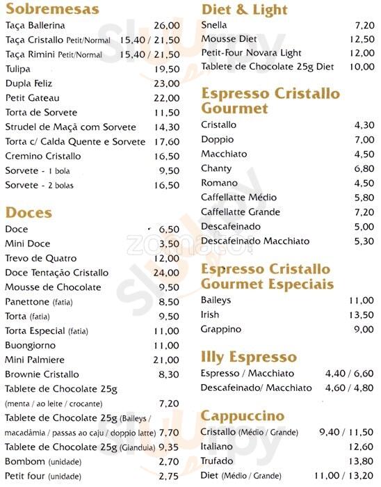 Cristallo São Paulo Menu - 1